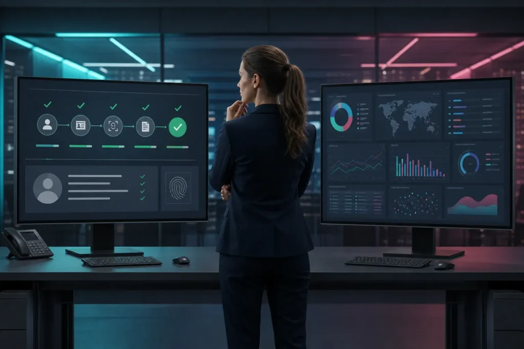 kyc vendor comparison verification workflow dashboard